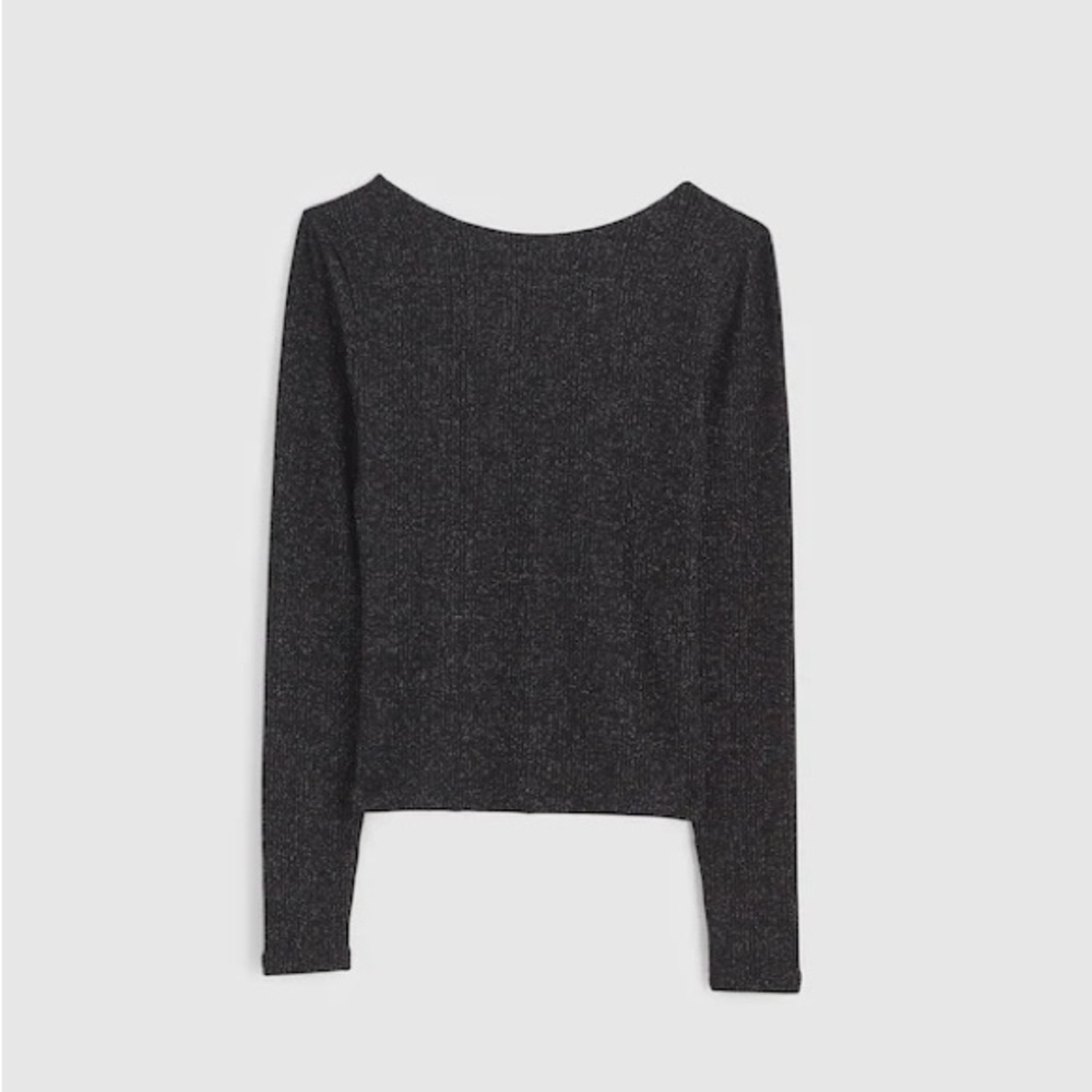 Madewell Sparkle Scoop-Back Long-Sleeve Top S